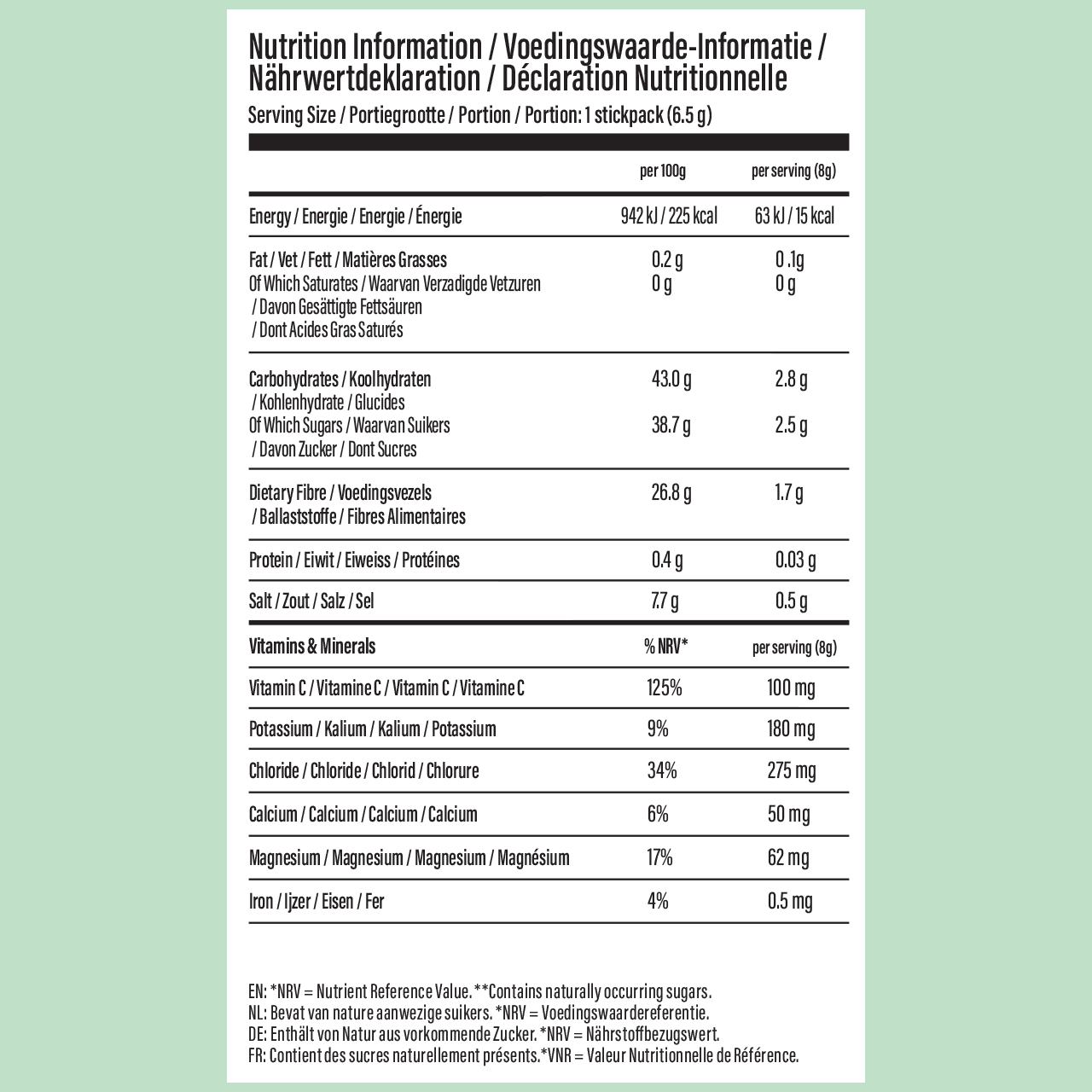 Natuurlijke elektrolyten (verpakking van 20 stuks)